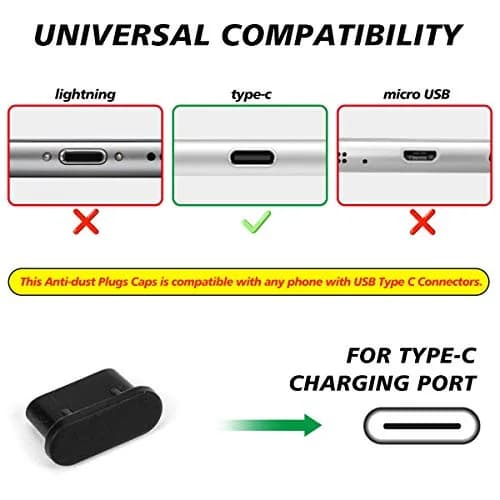 CaseBuy Black 20 Pack USB C Anti Dust Plugs | Protects Ports from Dust, Sand, and Lint thumbnail 2