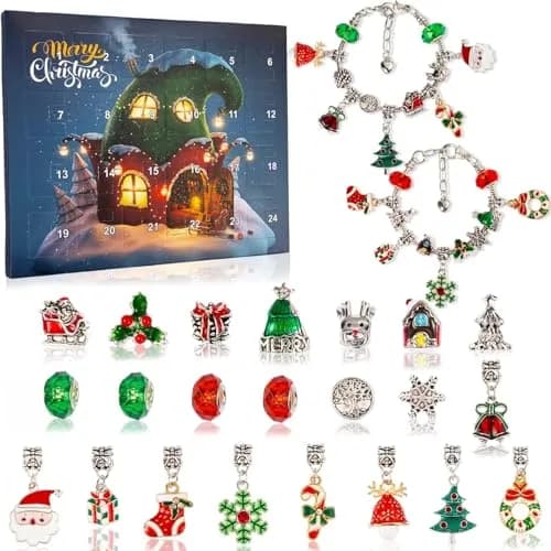 OuMuaMua Christmas Countdown Advent Calendar Bracelets 2026 | DIY Jewelry Kit for Girls & Kids thumbnail 1