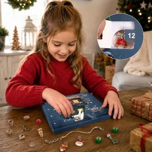 OuMuaMua Christmas Countdown Advent Calendar Bracelets 2026 | DIY Jewelry Kit for Girls & Kids thumbnail 7