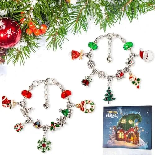 OuMuaMua Christmas Countdown Advent Calendar Bracelets 2026 | DIY Jewelry Kit for Girls & Kids thumbnail 2