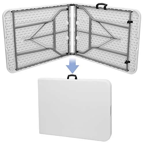 Saicool 6FT Folding Event Table | Heavy Duty Indoor Outdoor Picnic Table, White thumbnail 4