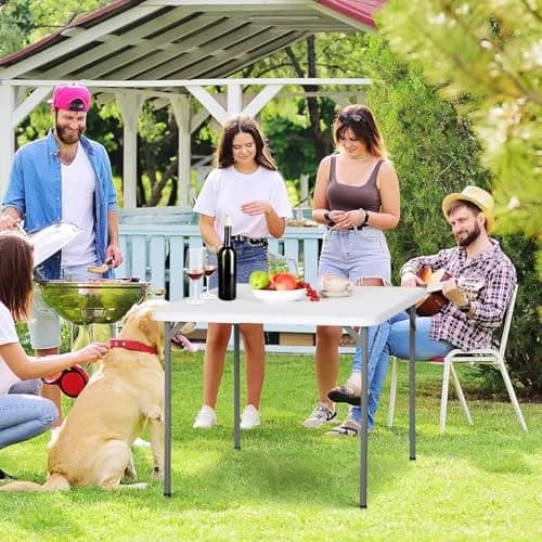 Saicool Folding Event Table 3FT | Heavy Duty Indoor Outdoor Picnic Table with Handle Lock thumbnail 5