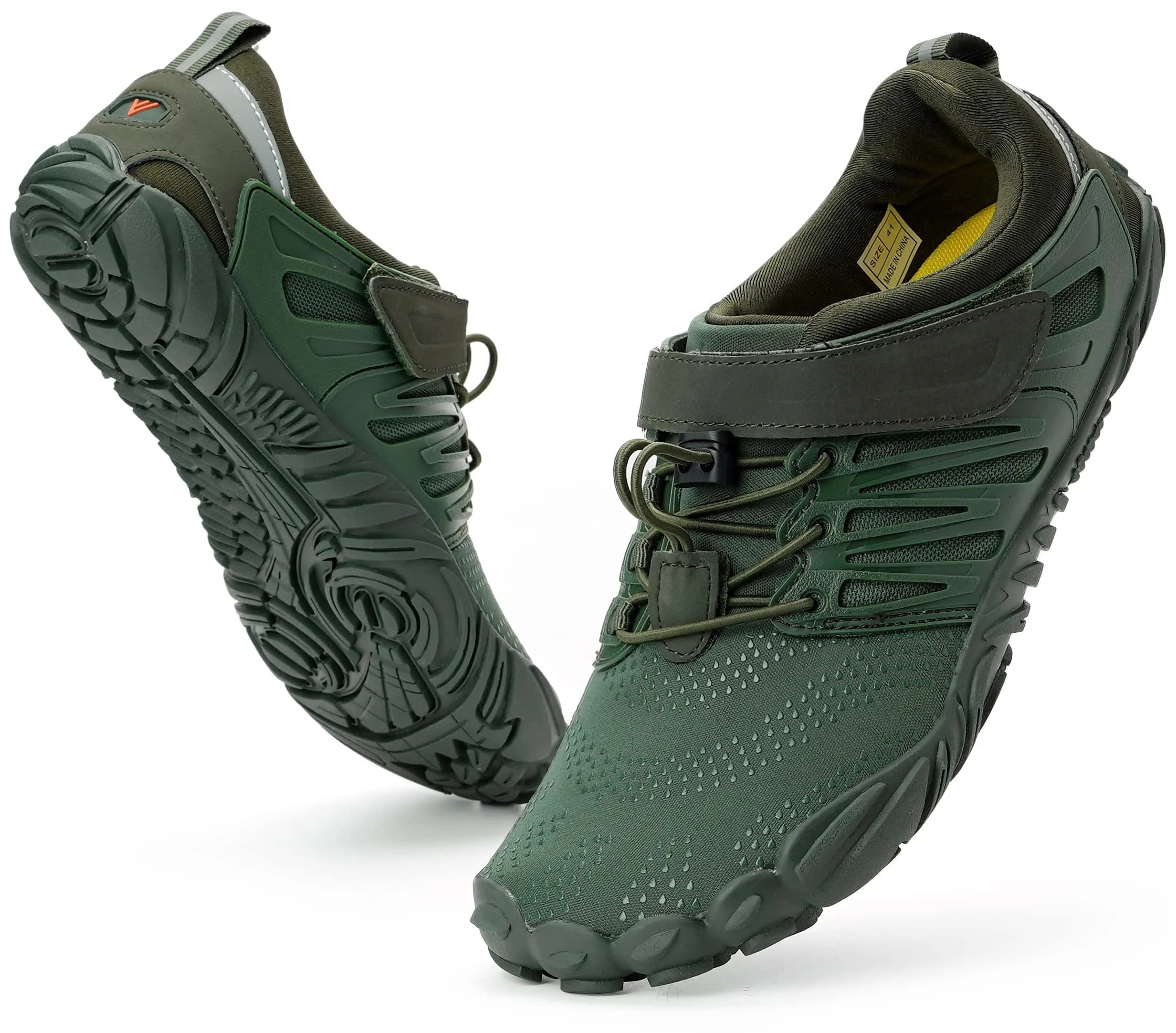 WHITIN Women's Minimalist Barefoot Trail Running Shoes Green 8.5 | Zero Drop, Wide Toe Box, Slip-Resistant
