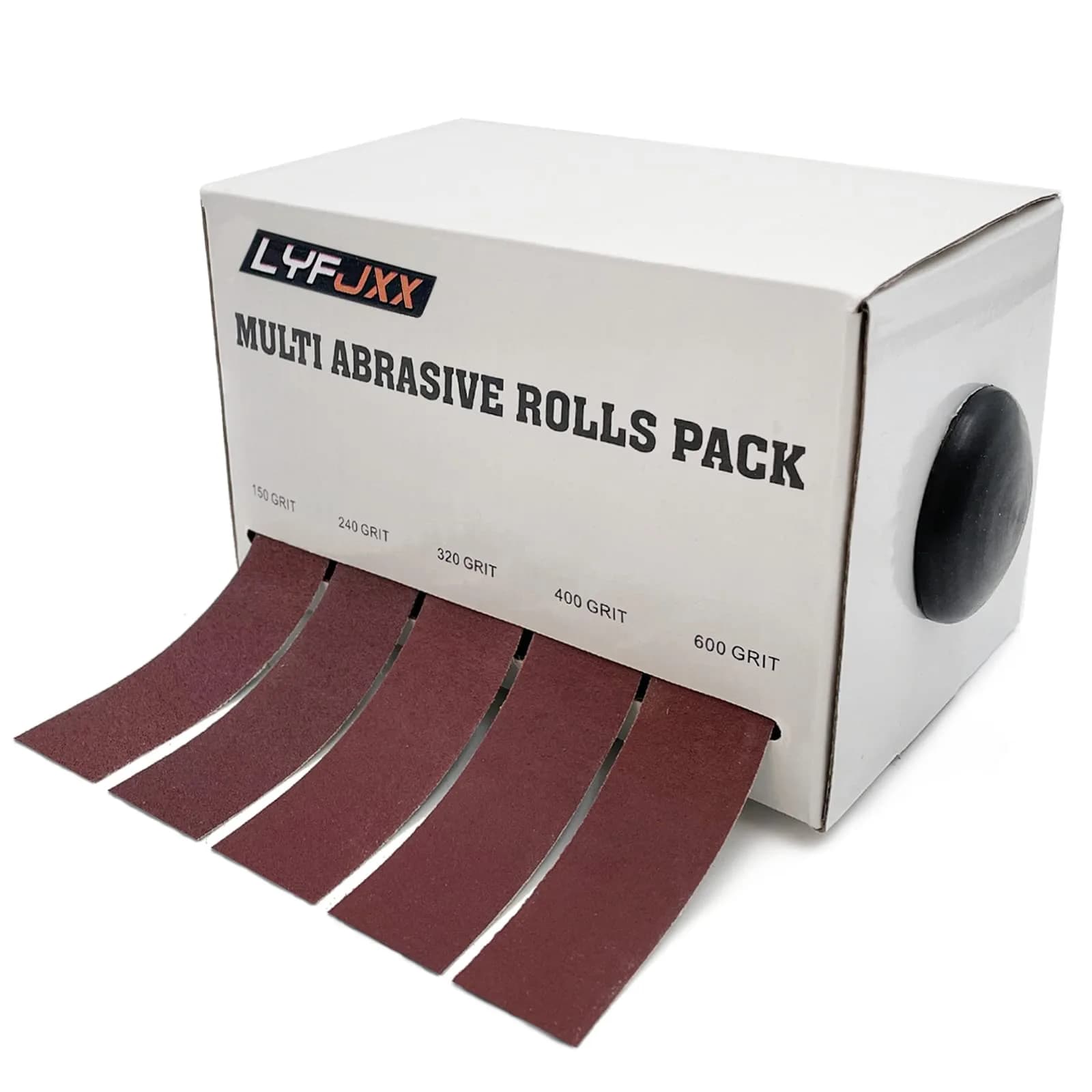 LYFJXX Emery Cloth Roll 25mm x 8m (1" x 26.24') | 4-Grit Assortment for Metal, Wood & More — 5roll 6m