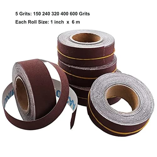 LYFJXX Emery Cloth Roll Set 25mm x 6m (1" x 19.68ft) | 5 Grits Aluminum Oxide Sandpaper for Wood Metal Polishing thumbnail 3