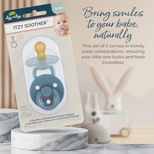 Itzy Ritzy Natural Rubber Pacifiers for 0-6 Mos | BPA-Free, Chic & Soothing thumbnail 6