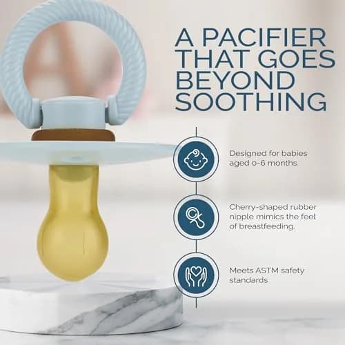 Itzy Ritzy Natural Rubber Pacifiers for 0-6 Mos | BPA-Free, Chic & Soothing thumbnail 3