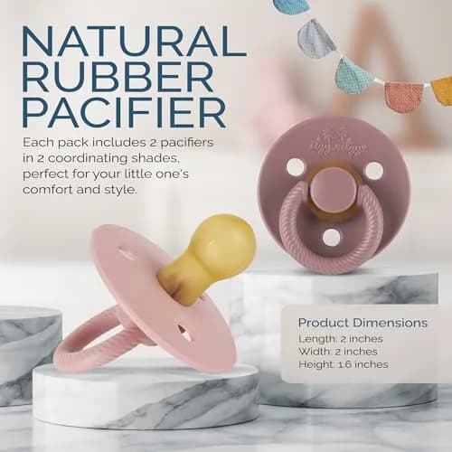 Itzy Ritzy Natural Rubber Pacifiers for 0–6 Mos | BPA-Free, Chic & Soothing thumbnail 2