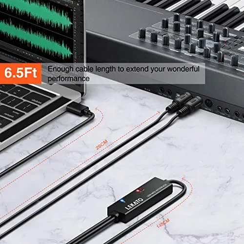 LEKATO USB Type-C MIDI Cable 2m (6.5ft) | Plug & Play MIDI Interface for Mac/Windows thumbnail 4