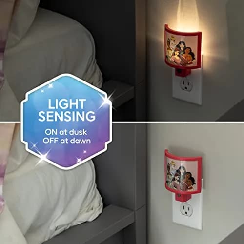 Disney Night Light LED Princess Wrap Shade Plug-in Dusk to Dawn | Safe, Energy-Efficient, UL-Certified for Nursery & Bathroom thumbnail 4