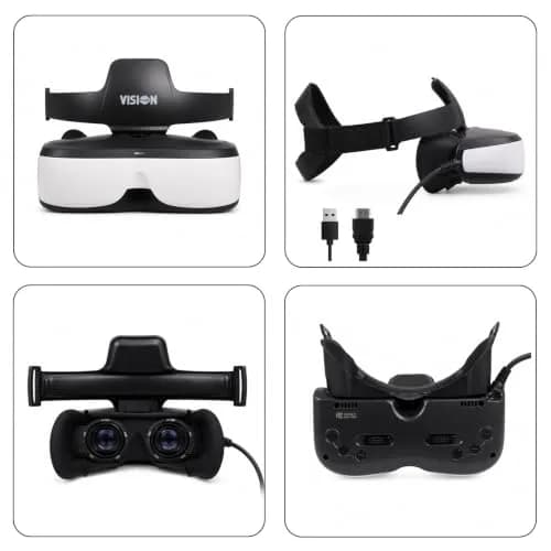 VISIONHMD Bigeyes H1 Video Glasses 2D & 3D | HDMI Input, Adjustable Lenses, Lightweight Personal Theater thumbnail 2
