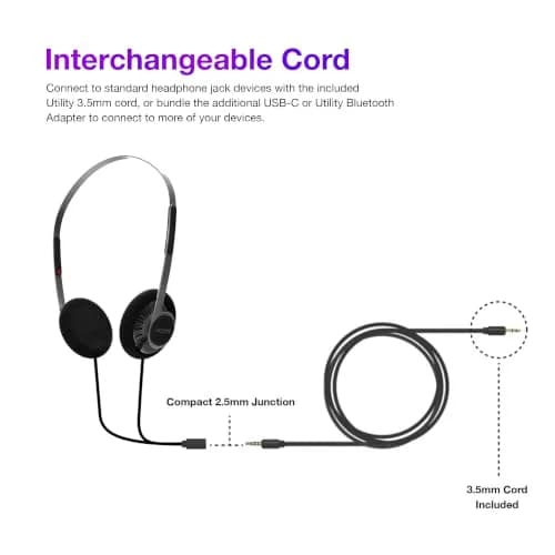 Koss KPH40 Utility On-Ear Headphones, Stealth Grey | Retro Open-Back Design, Audiophile Sound thumbnail 4