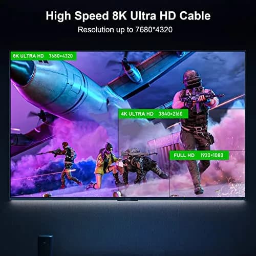 FIBBR Fiber Optic HDMI 2.1 Cable 1m (3.3ft) 48Gbps 8K@60Hz | Supports VRR, ALLM, eARC thumbnail 3