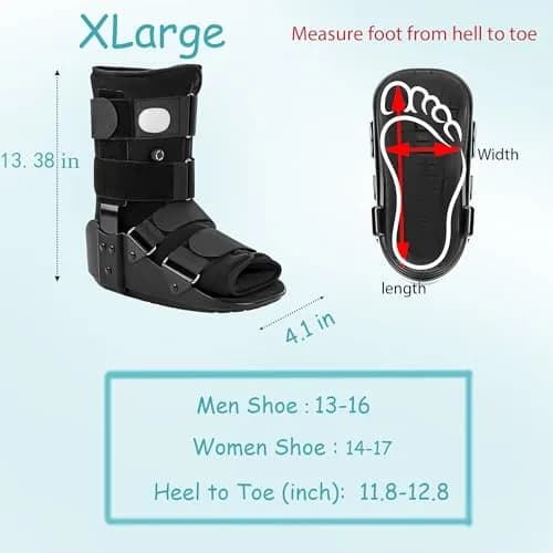 Medibot Advanced Walking Boot XLarge Black | Adjustable Air Splint with Pump thumbnail 7
