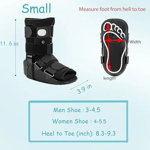 Medibot Advanced Walking Boot Black Small | Medical Grade Orthopedic Brace for Ankle Injuries & Fractures thumbnail 7