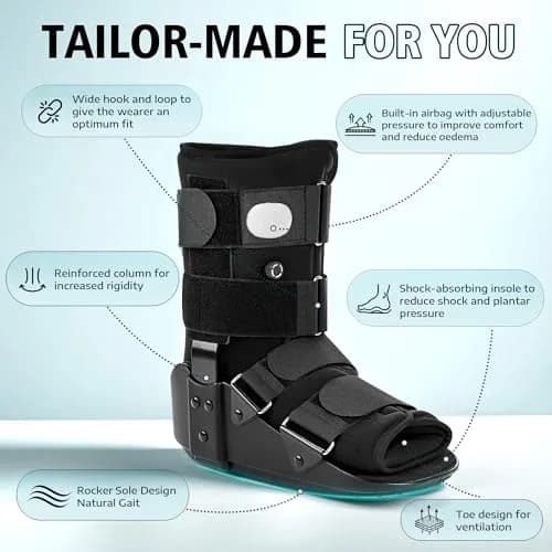 Medibot Advanced Walking Boot Black Small | Medical Grade Orthopedic Brace for Ankle Injuries & Fractures thumbnail 2