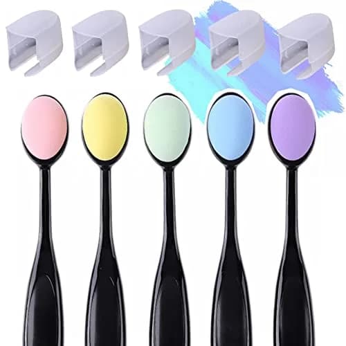 Briartw 5-Color Blending Sponge Brush Set with Brush Caps, 15cm (5.9 inch) | Ideal for Ink Blending & Art Painting thumbnail 1