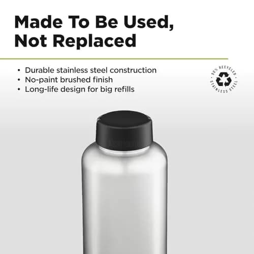 Klean Kanteen Wide Water Bottle with Loop Cap - Stainless Steel Water Bottle for Daily Hydration & Outdoor Use - Non-Insulated - BPA Free, Dishwasher Safe - Brushed Stainless, 64 oz thumbnail 7