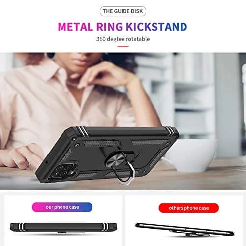 LeYi Galaxy A12 Phone Case Heavy Duty Shockproof Stand Black | Military Grade Drop & Screen Protection thumbnail 7