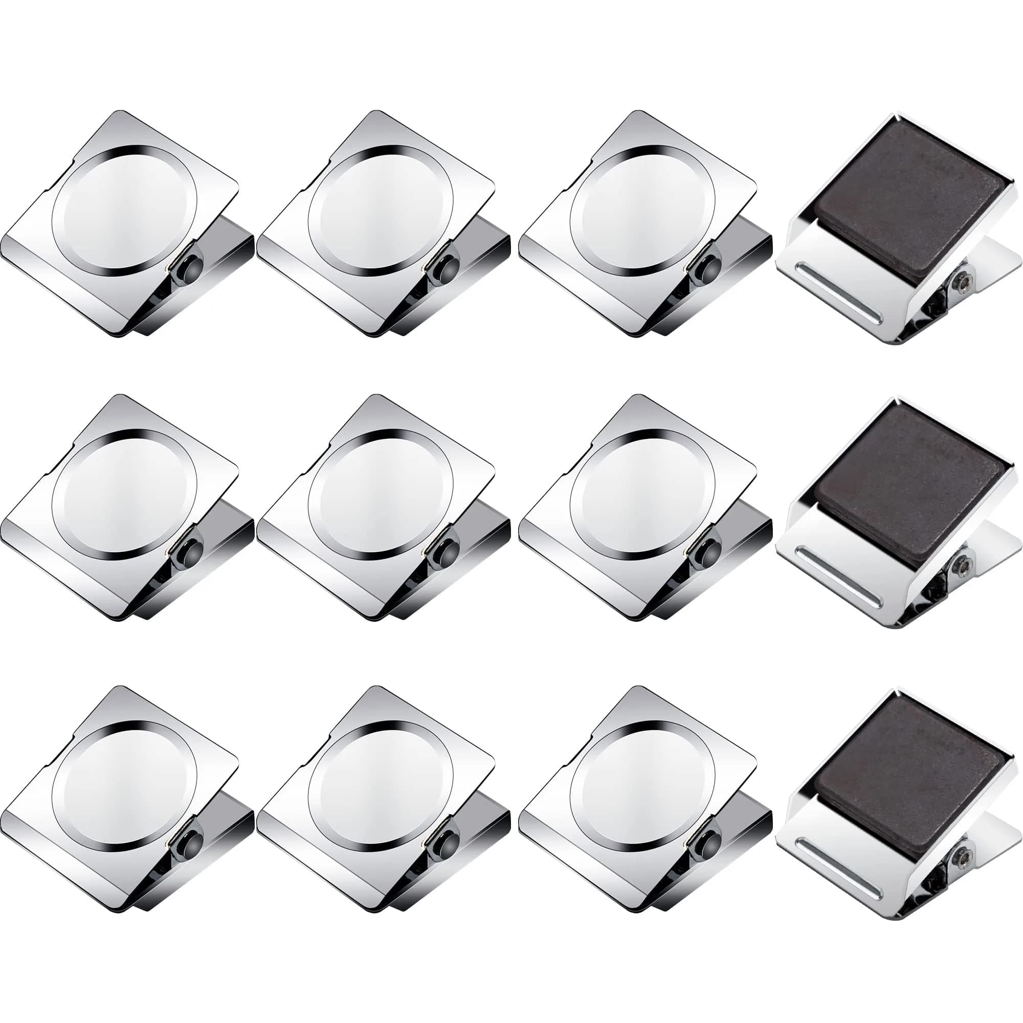 Thimmamma Magnetic Clips 1.5 inch | Heavy Duty Metal Clips for Whiteboard & Fridge (1.5 inch, 12 Pack) — 1.77"- 12 Pieces