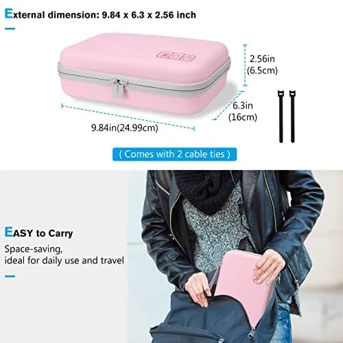 ProCase Hard Travel Electronic Organizer Case for MacBook Chargers Cables Power Bank Apple Magic Mouse Apple Pencil USB Flash Disk SD Card Portable Accessories Bag - Rosegold, L (24.99cm x 16cm x 6.5cm) thumbnail 6