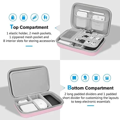 ProCase Hard Travel Electronic Organizer Case for MacBook Chargers Cables Power Bank Apple Magic Mouse Apple Pencil USB Flash Disk SD Card Portable Accessories Bag - Rosegold, L (24.99cm x 16cm x 6.5cm) thumbnail 3