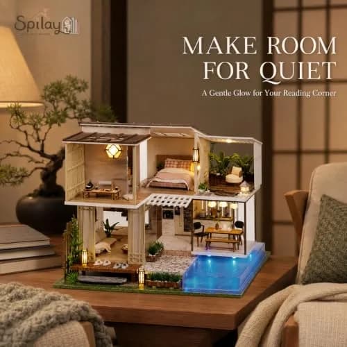 Spilay Miniature Dollhouse Kit for Adults | DIY Craft, Home Decor & Gift (11.41*9.25*9.45 IN) thumbnail 8