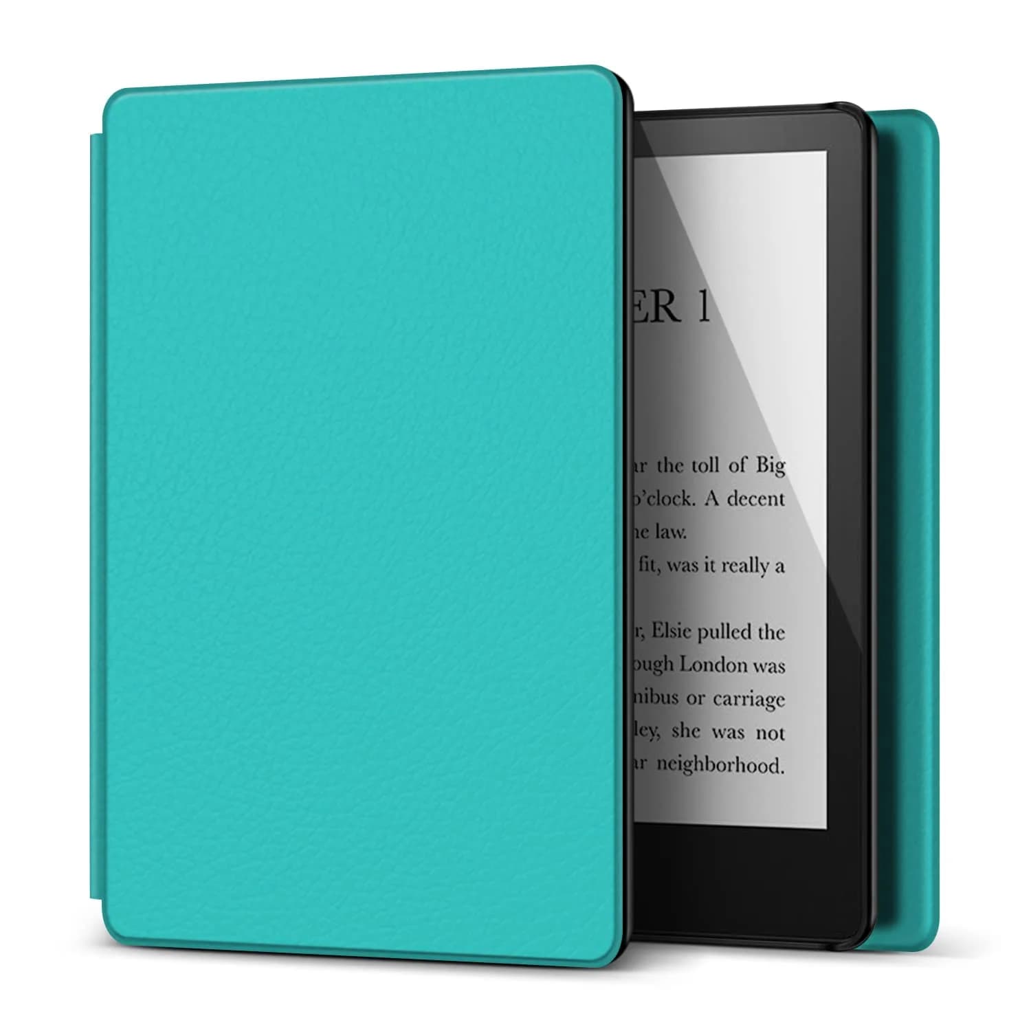 TNP Kindle Paperwhite 11th Gen Case 6.8-Inch PU Leather Composition Book | Auto Sleep Wake Folio — Turquoise Blue