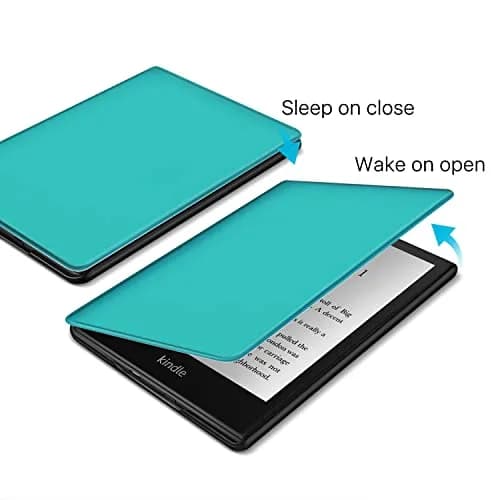 TNP Kindle Paperwhite 11th Gen Case, 6.8-Inch PU Leather, Turquoise Blue | Auto Sleep Wake thumbnail 4