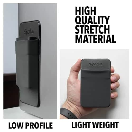 Slipdrive Portable SSD Sleeve for Laptops & Tablets - Black | Secure Stick-On Carrying Case for External Drives thumbnail 6