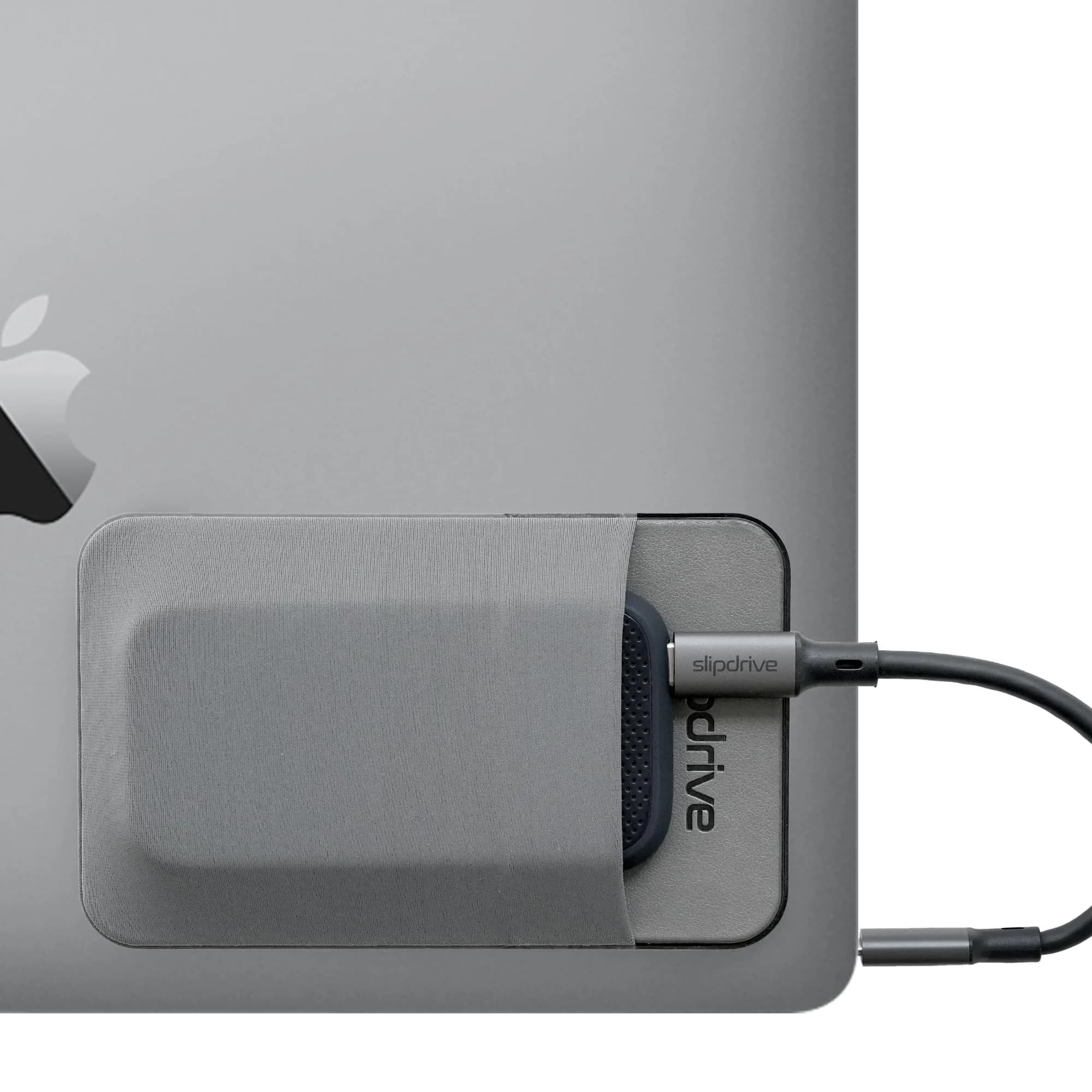 Slipdrive Gray Portable Hard Drive Sleeve for Laptop | 13 cm x 8.1 cm (5" x 3.2") Stick-on Case