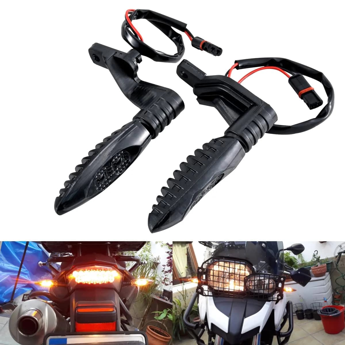 TUINCYN Motorcycle Turn Signal Light Rear LED Blinkers Indicators Compatible With BMW F650GS F700GS F800G F800R F800S F800ST HP2 Sport K1200R K1300R R1200GS R1200R G310GS G310R Amber (2 Pack) | Waterproof, Bright, Easy Install - main product image