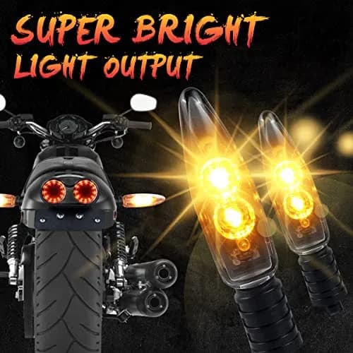 TUINCYN Motorcycle Turn Signal Light Rear LED Blinkers Indicators Compatible With BMW F650GS F700GS F800G F800R F800S F800ST HP2 Sport K1200R K1300R R1200GS R1200R G310GS G310R Amber (2 Pack) | Waterproof, Bright, Easy Install thumbnail 3