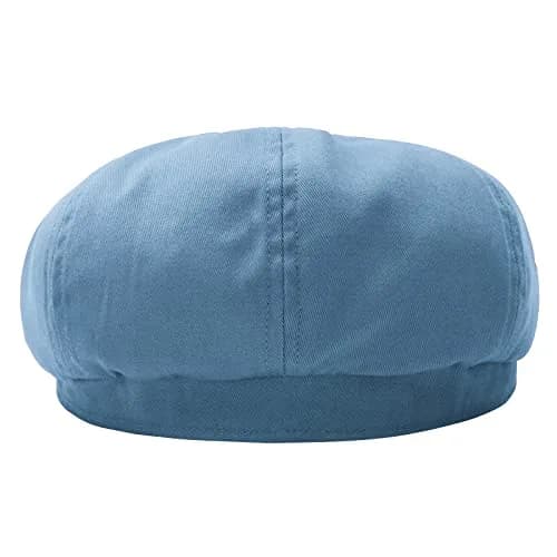 BOTVELA Men's 100% Cotton Gatsby Ivy Golf Cabbie Hat | Light Blue, 7 1/8 (57cm) thumbnail 4