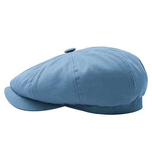 BOTVELA Men's 100% Cotton Gatsby Ivy Golf Cabbie Hat | Light Blue, 7 1/8 (57cm) thumbnail 2