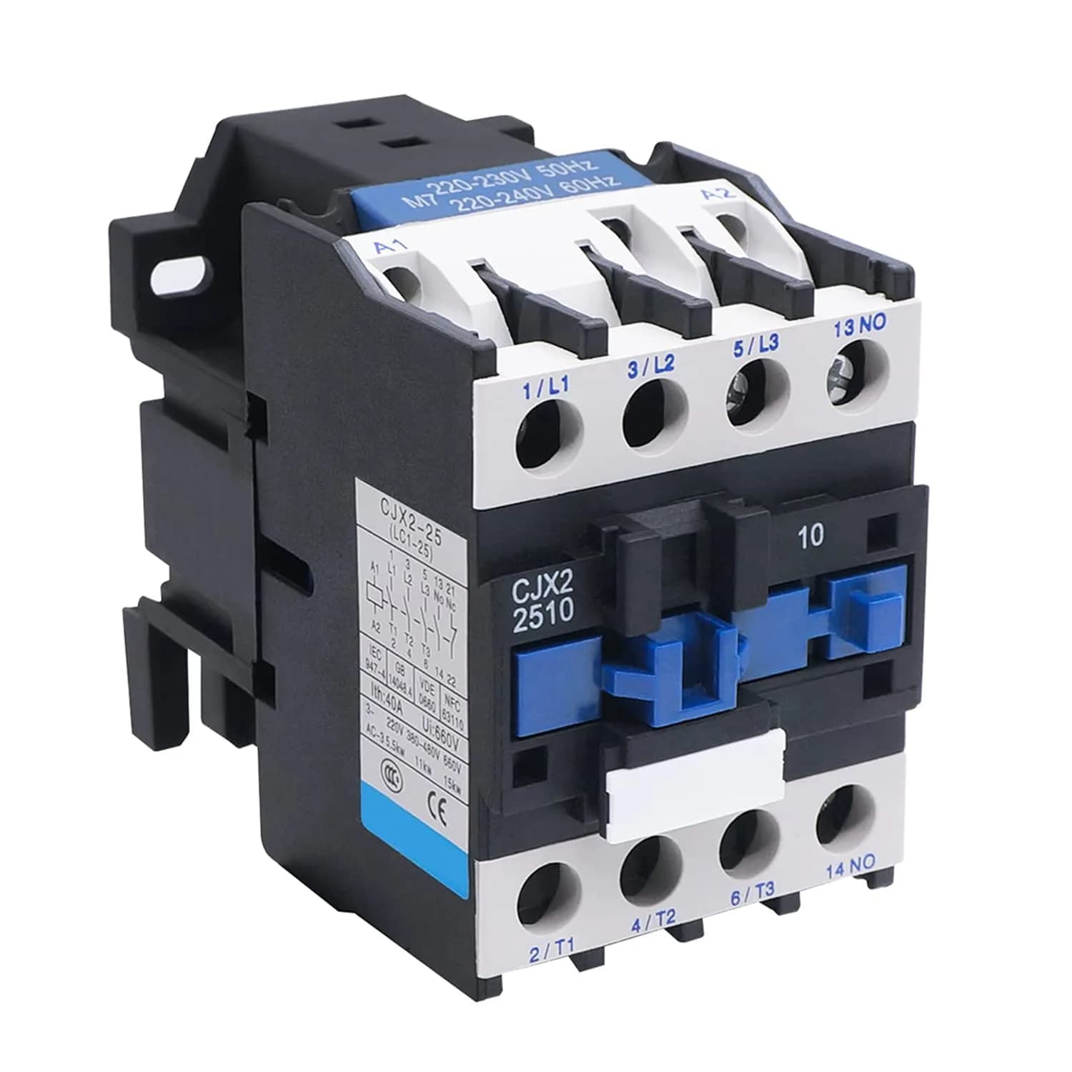 XMHF AC Contactor CJX2-2510 220V 25A | 3 Pole Motor Control with 220V Coil - main product image