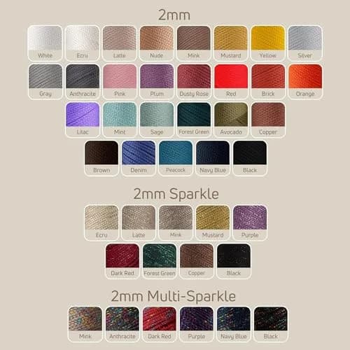 SENSY Premium Polyester Macrame Cord 2mm (754 ft / 230 m) Mustard | High Quality Crochet Bag Yarn thumbnail 3