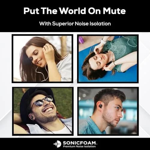 SONICFOAM SF2 Memory Foam Earbud Tips Medium | Fits Earbuds 4.4-5.7mm, Lasts 4 Weeks thumbnail 6