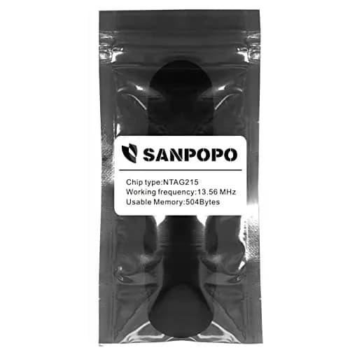 sanpopo NFC Tags Ntag215 50 pcs Waterproof Black | Programmable NFC Business Cards for iPhone & Android thumbnail 7