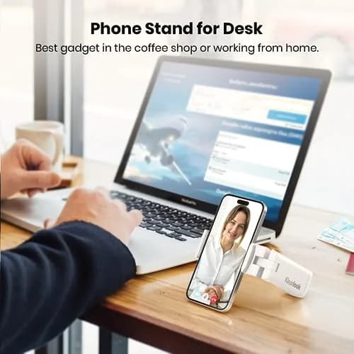 Klearlook Universal Flight Phone Holder, White, Foldable, 360 Rotation | Compatible with 4.7-6.9 Inch Phones thumbnail 4