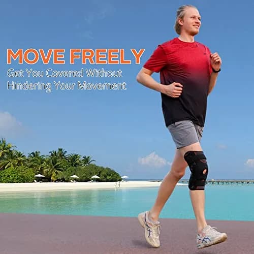 Omples Hinged Knee Brace for Knee Pain, Meniscus Tear Knee Support with Side Stabilizers Black X-Large | Orthopedic Brace thumbnail 6