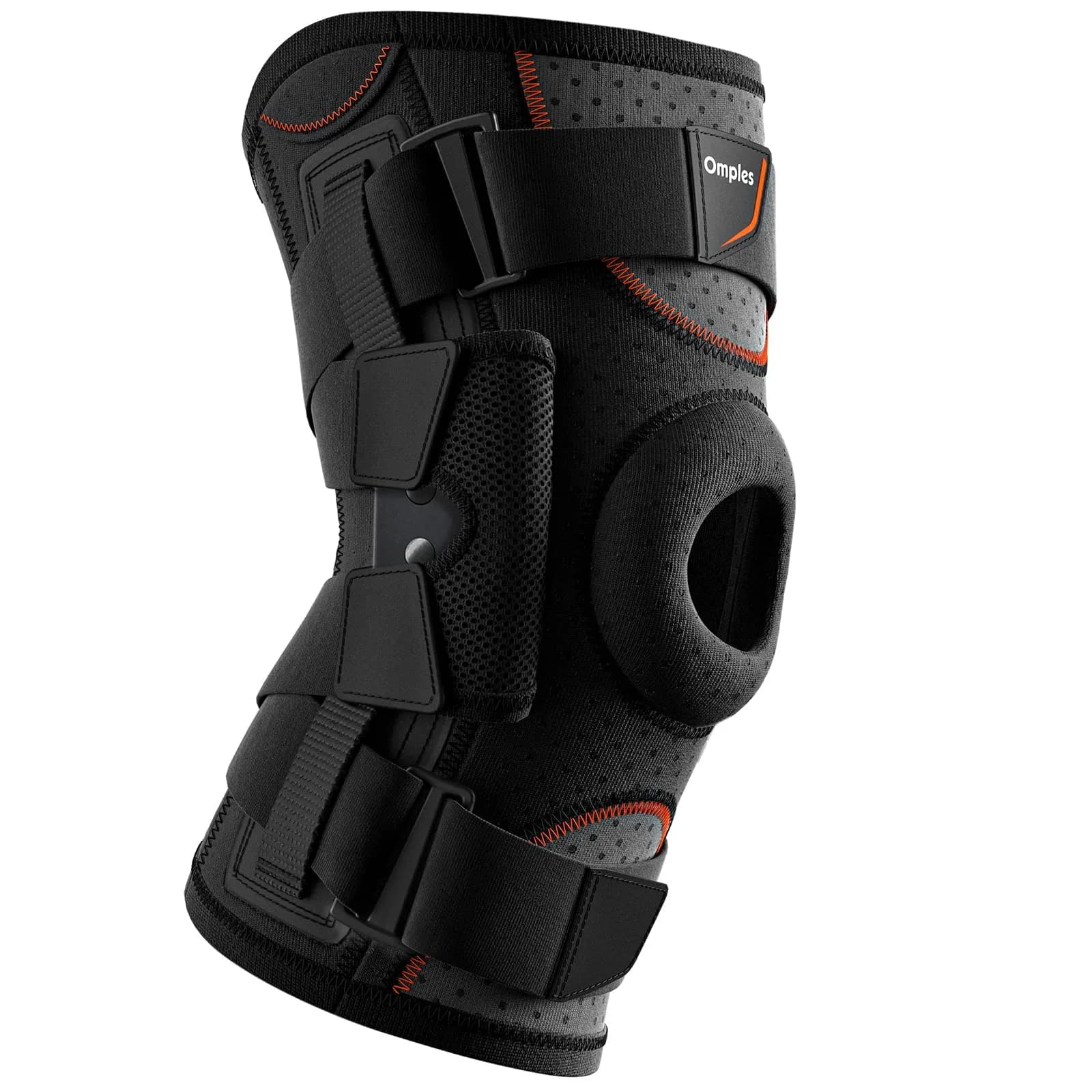 Omples Hinged Knee Brace for Knee Pain, Meniscus Tear Knee Support with Side Stabilizers Black X-Large | Orthopedic Brace — Black / XXX-Large
