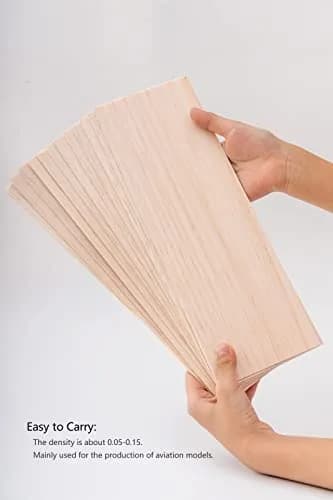 iUoczi 12 Pack Balsa Wood Sheets 150x100x1.5mm | Unfinished Natural Craft Wood for Models & DIY thumbnail 2
