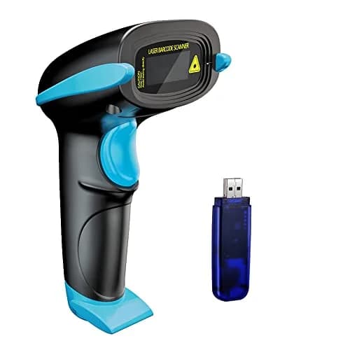 NADAMOO Wireless Barcode Scanner 100m Indoor | 2600mAh Battery, 30-Day Use, Blue thumbnail 1