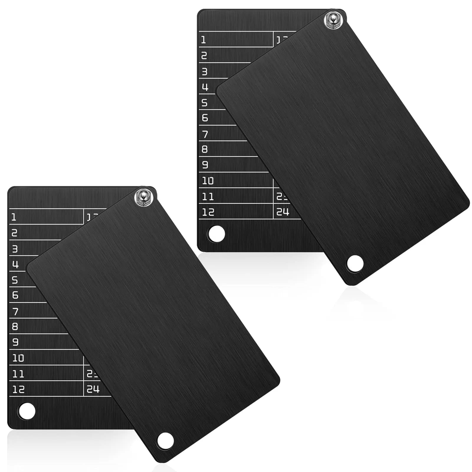 Hotop Crypto Seed Storage Metal Plate 4 Pack | Stainless Steel Backup for BIP39 Wallet, Fireproof, Waterproof (Silver) — Black