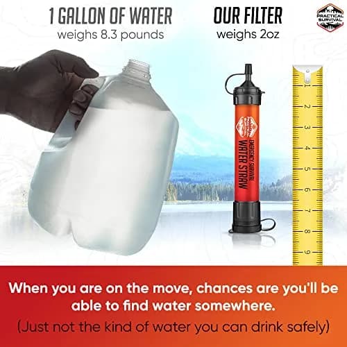 Practical Survival Emergency Water Straws (5-Pack) | Filters 1800 Gallons Each | Lightweight & Reusable thumbnail 5