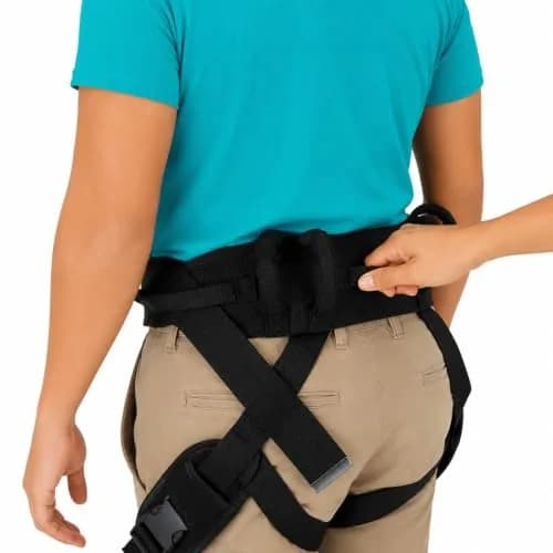 Vive Heavy Duty Transfer Belt with Leg Straps & Handles - 350 lb Capacity, Black thumbnail 1