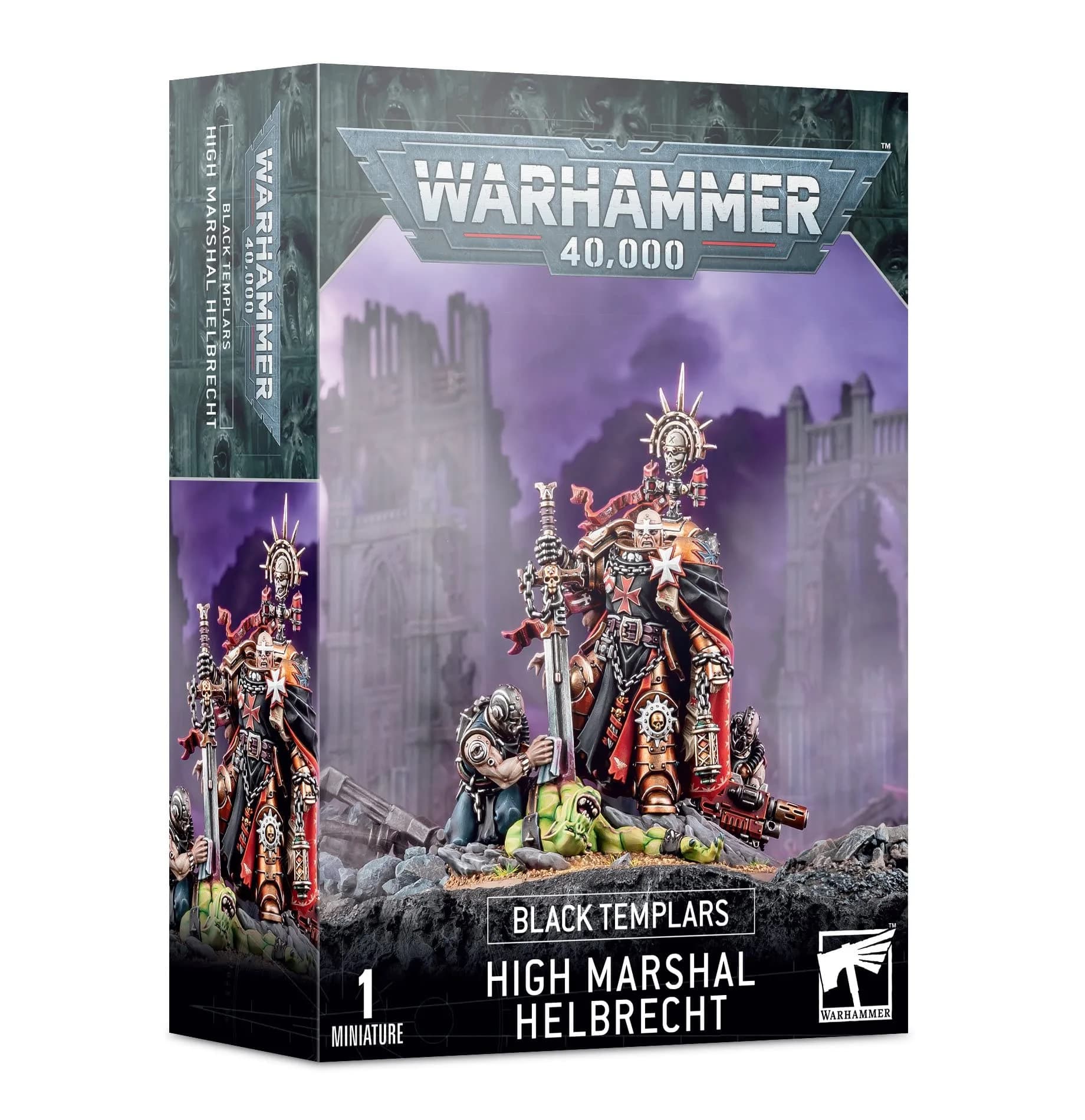 Games Workshop Warhammer 40,000 Black Templars High Marshal Helbrecht | Unassembled Miniature, 39 Plastic Components - main product image