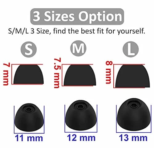 IiEXCEL Silicone Galaxy Buds 2 Ear Tips S/M/L | Noise Isolation & Perfect Fit in Case thumbnail 5