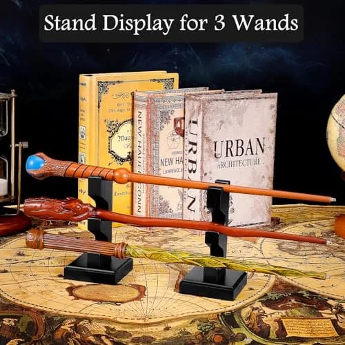 ChampWe Wizard Wand Display Stand Wooden Magic Wands Holder 3 Tiered for Collection Black 12.7cm (5in) thumbnail 2